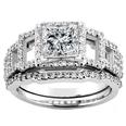 2.25 Ct. TW Princess Cut Diamond Engagement Ring with Matching Wedding Band