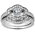 2.22 ct. TW Oval Shape Diamond Engagement Ring Set with Matching Band