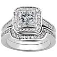 2.51 ct. TW Princess Diamond Engagement Ring Set with Matching Band