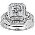 2.50 ct. TW Princess Diamond Engagement Ring with Matching Wedding Band