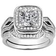 1.87 ct. TW Princess Diamond Engagement Ring and Matching Form Fit Band