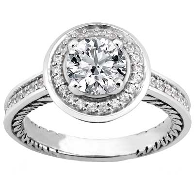 2.31 ct. TW Round Diamond Antique Inspired Engagement Ring