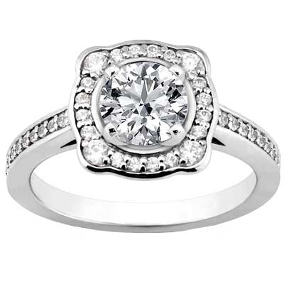 1.74 ct. TW Round Diamond Halo Engagement Ring