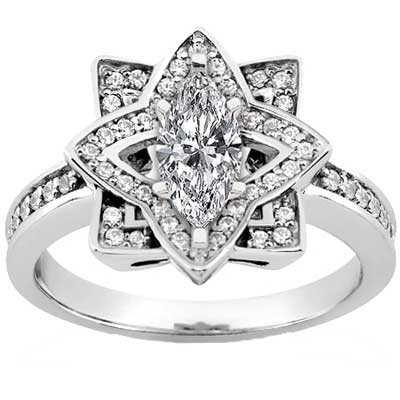 1.83 ct TW Marquise Diamond Engagement Ring