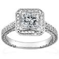 2.00 ct. TW Princess Diamond Antique Style Engagement Ring