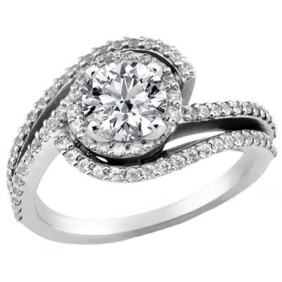 2.59 ct. TW Round Diamond Swirl Engagement Ring