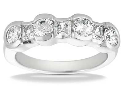 1.50 ct. TW Round and Princess Cut Diamond Wedding Band
