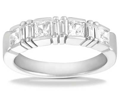 1.40 ct. TW Princess and Baguette Cut Diamond Wedding Band