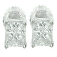 0.28 Ct. TW Princess Diamond Stud Earrings in Screw back Mountings