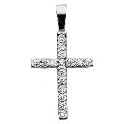 0.20 ct. TW Round Diamond Cross Pendant