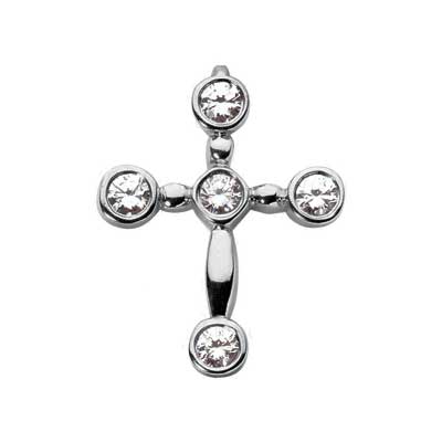 0.75 ct. Bezel Set Round Diamond Cross Pendant