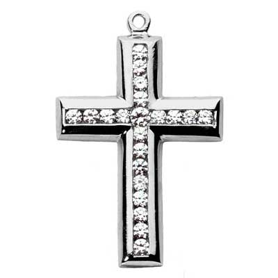 2.00 ct. TW Channel Set Round Diamond Cross Pendant