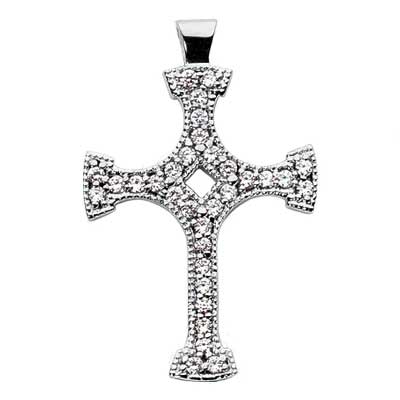 0.65 ct. TW Round Diamond Fancy Cross Pendant