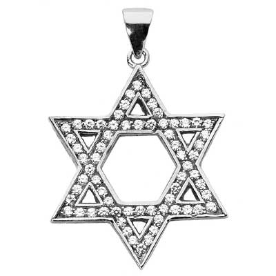 0.75 ct. TW Prong Set Round Diamond Star of David Pendant
