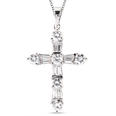 1.85 ct. TW Round and Baguette Cut Diamond Cross Pendant