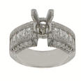 1.25 Ct. TW Round and Princess Diamond Engagement Channel Semi Mount