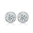 1.00 ct Round Cut Diamond Stud Earrings in Bezel Setting